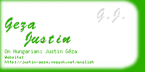 geza justin business card