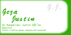 geza justin business card